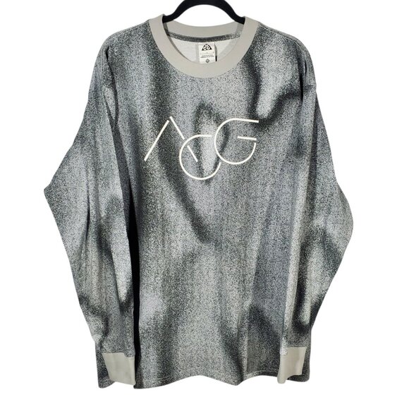 Nike ACG Snowdrift Long Sleeve T-Shirt Men's L Crewneck Pure Platinum Smoke Gray - Picture 2 of 6